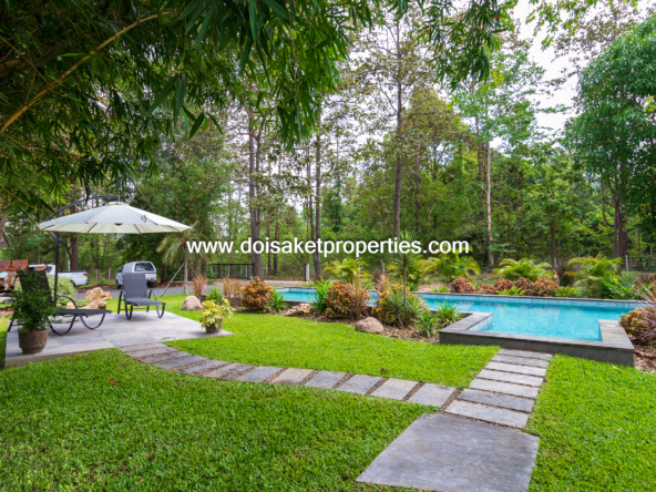 Doi Saket-DSP-(HS370-04) Incredible Nearly-New Modern Resort Style Home on 8+ Rai Overlooking a Lake for Sale in Luang Nuea