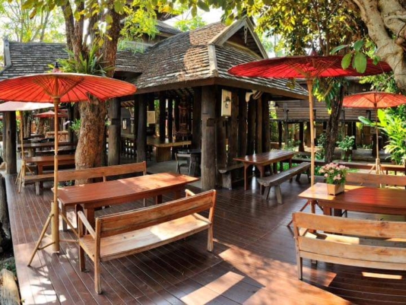 Lanna style resort complex with a resident and restaurant for sale in Chiang Mai town-SHG-CM09