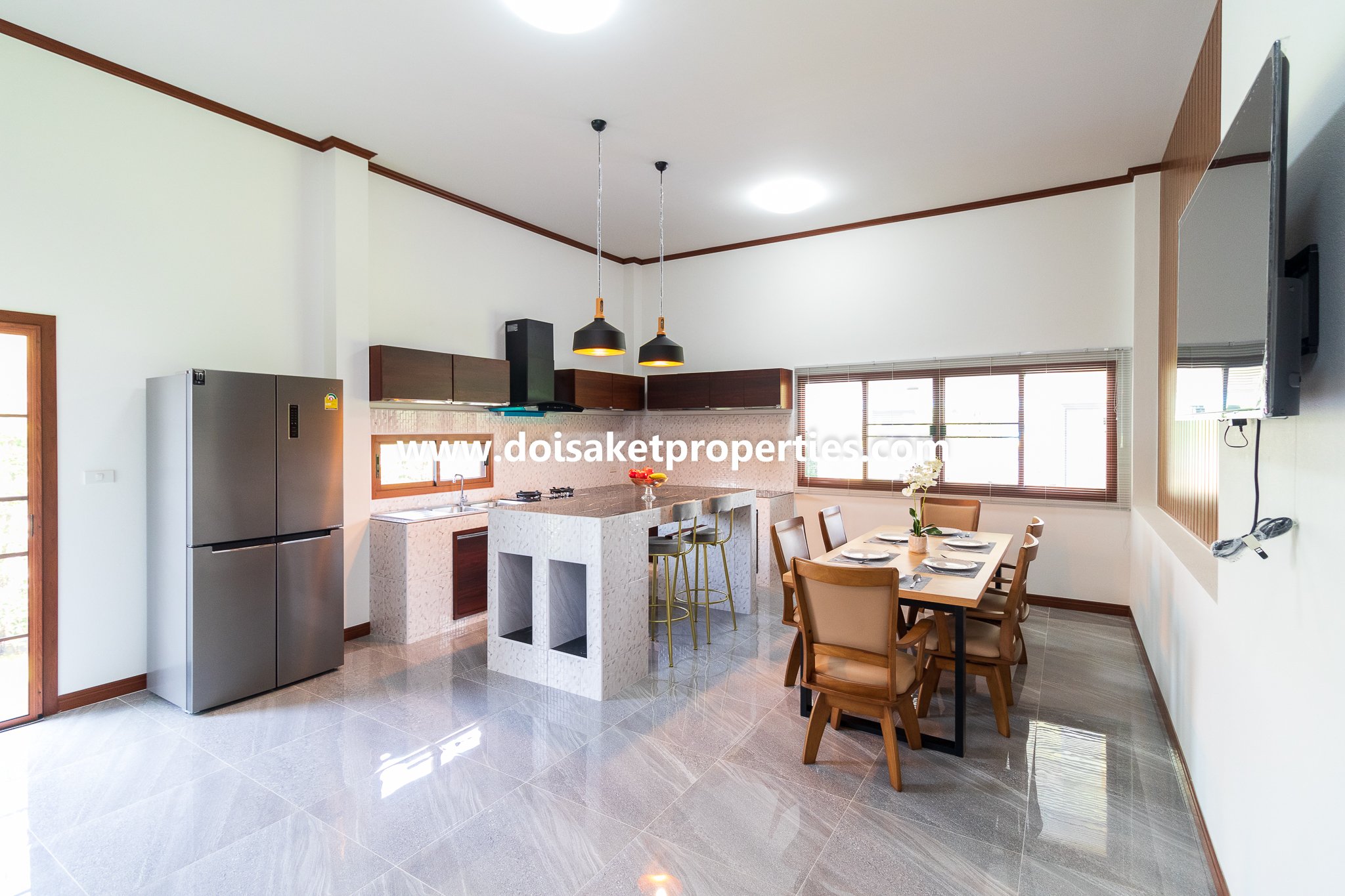 Doi Saket-DSP-(HS347-04) New Modern-Style Home with Swimming Pool and Views for Sale in Choeng Doi