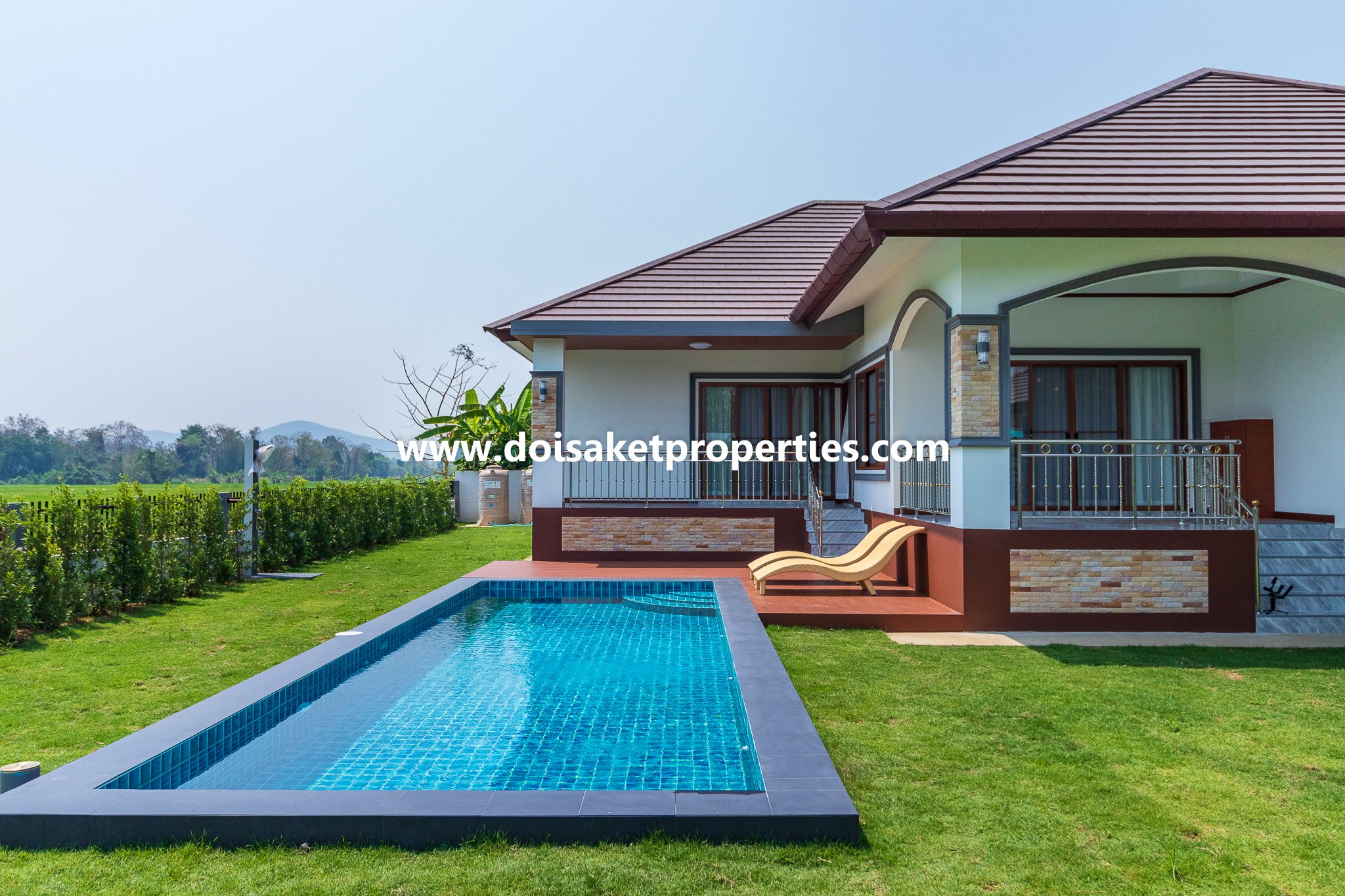 Doi Saket-DSP-(HS347-04) New Modern-Style Home with Swimming Pool and Views for Sale in Choeng Doi