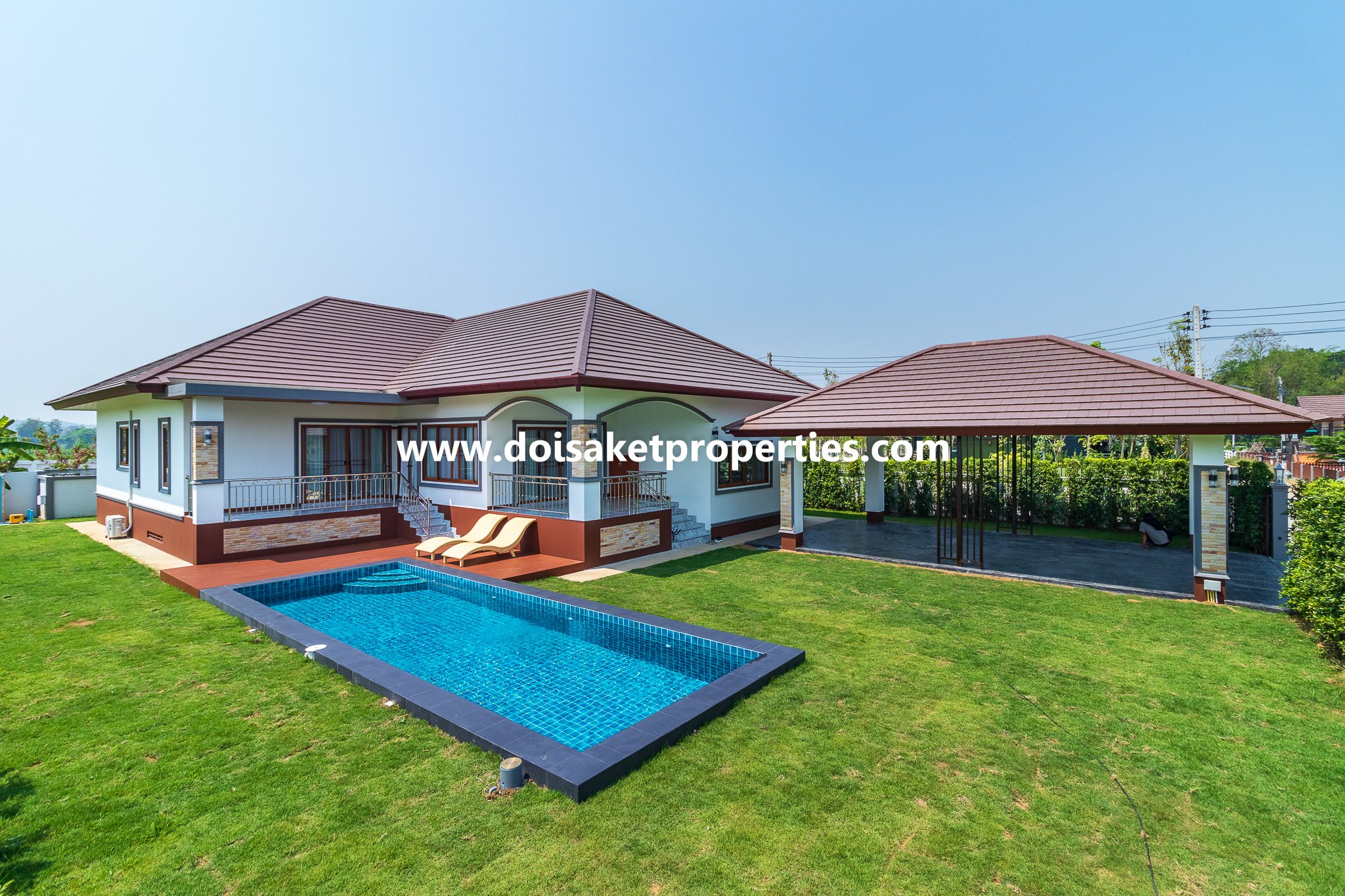 Doi Saket-DSP-(HS347-04) New Modern-Style Home with Swimming Pool and Views for Sale in Choeng Doi