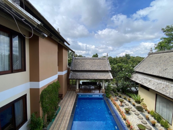 Lanna style house with pool for rent or sale in Doi Saket