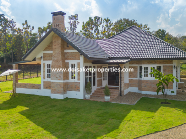 Mae Rim-DSP-(HS364-03) Beautiful Brand New 3-Bedroom English Country Cottage Home for Sale in Huai Sai