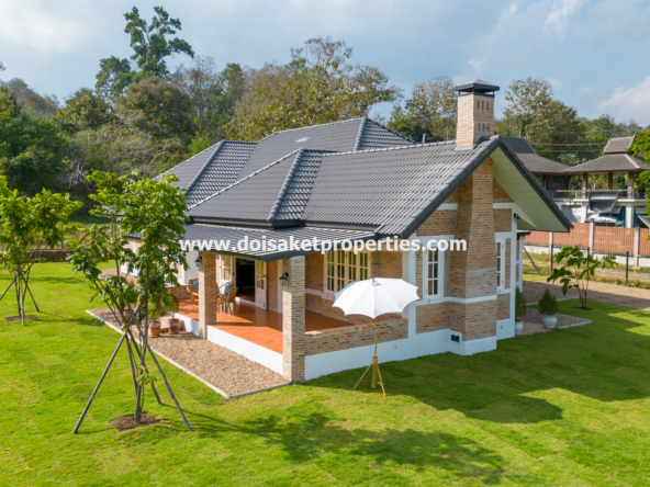 Mae Rim-DSP-(HS364-03) Beautiful Brand New 3-Bedroom English Country Cottage Home for Sale in Huai Sai