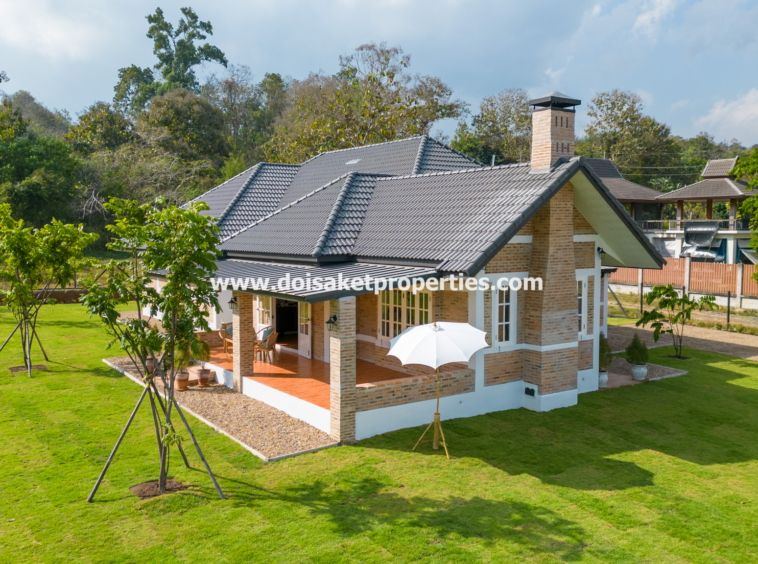 Mae Rim-DSP-(HS364-03) Beautiful Brand New 3-Bedroom English Country Cottage Home for Sale in Huai Sai