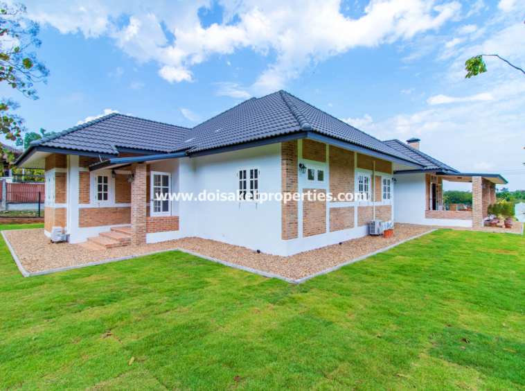 Mae Rim-DSP-(HS364-03) Beautiful Brand New 3-Bedroom English Country Cottage Home for Sale in Huai Sai