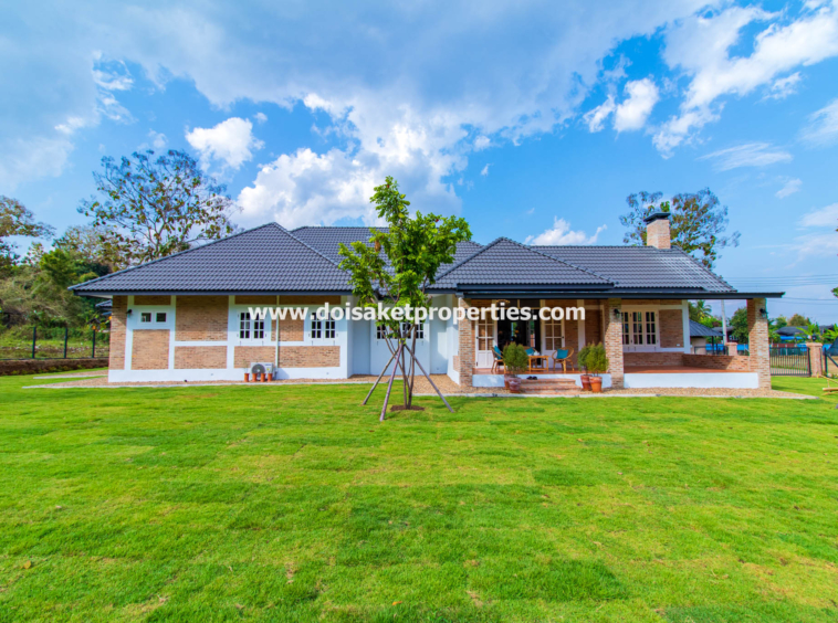 Mae Rim-DSP-(HS364-03) Beautiful Brand New 3-Bedroom English Country Cottage Home for Sale in Huai Sai