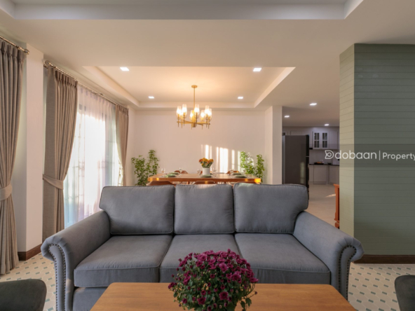 A two-story detached house with three bedrooms and four bathrooms located in the Hang Dong area