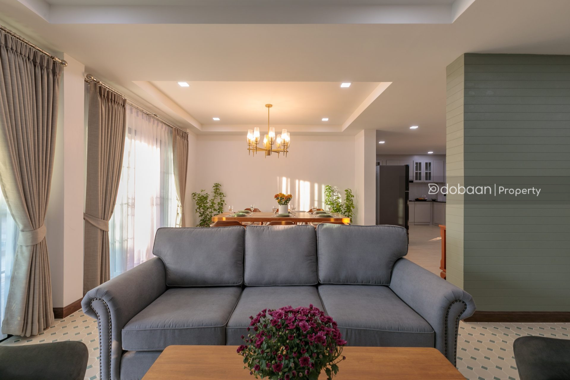 A two-story detached house with three bedrooms and four bathrooms located in the Hang Dong area