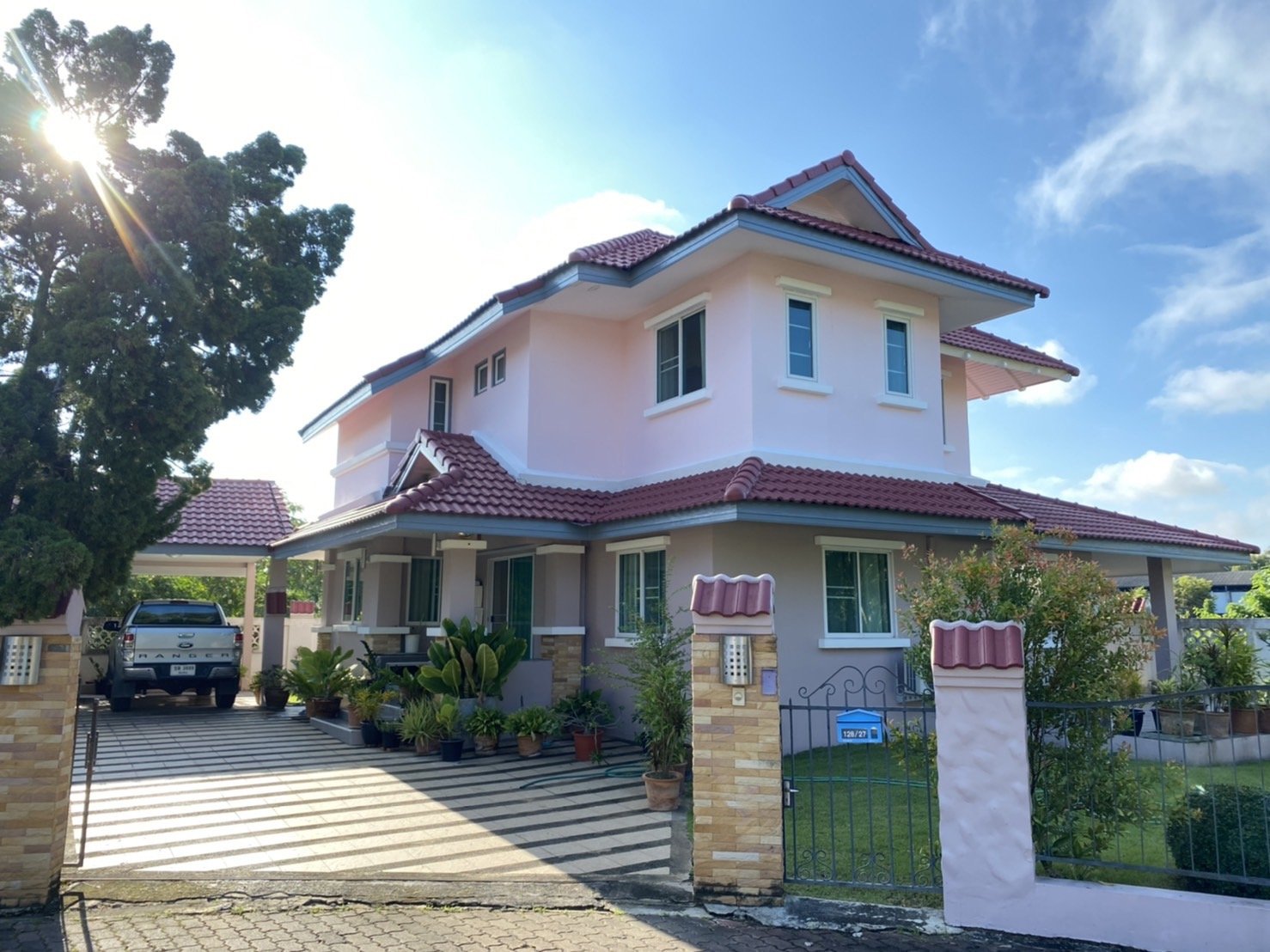 Two-story single house with Thai contemporary style