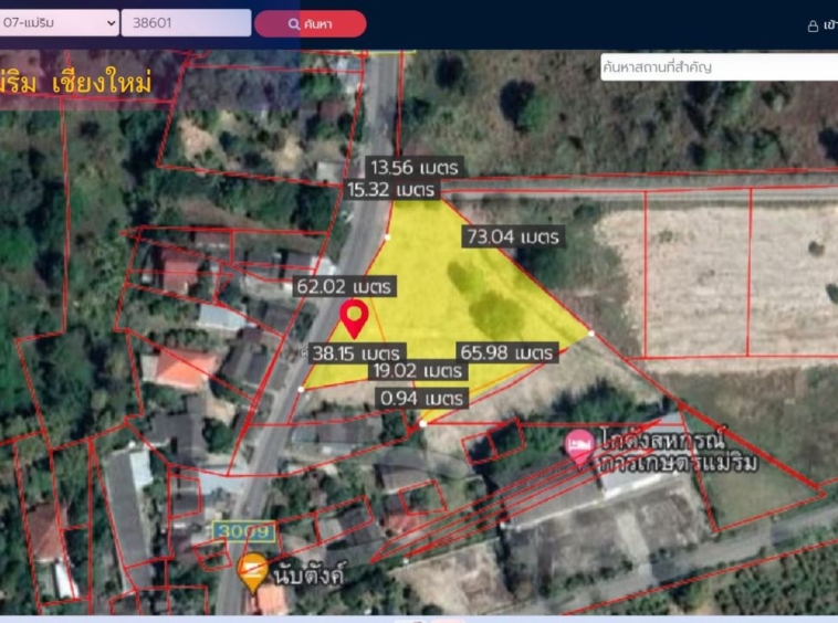 Property id  062LS Land for sale in Chiang Mai. Mae Rim-Ban Rai Road