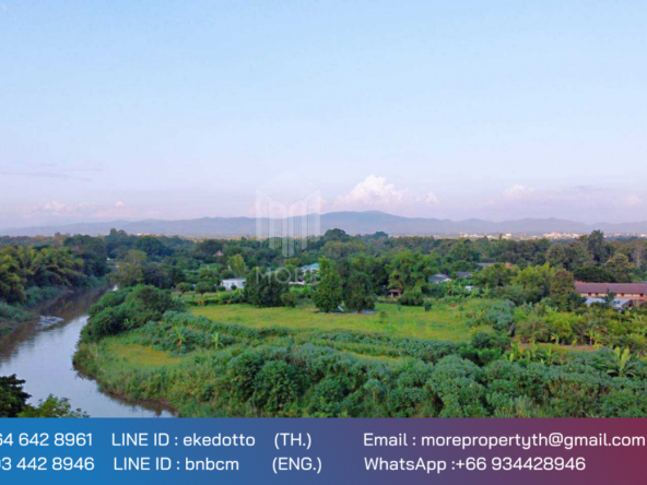 More-072LS Land for sale in Chiang Mai 1 rai 1 ngan 13 sq.wa. near the outer ring road Don Kaeo Sub-district. Mae Rim District