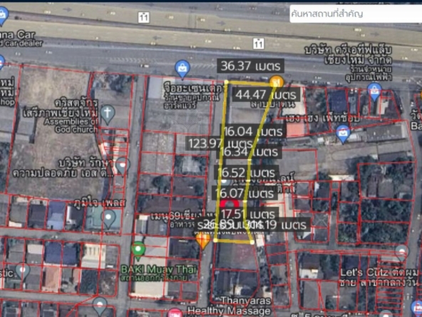 Property id158ls Land for sale in Pa Tun 1-1-44 Rai on Super Highway Road-MR-158ls