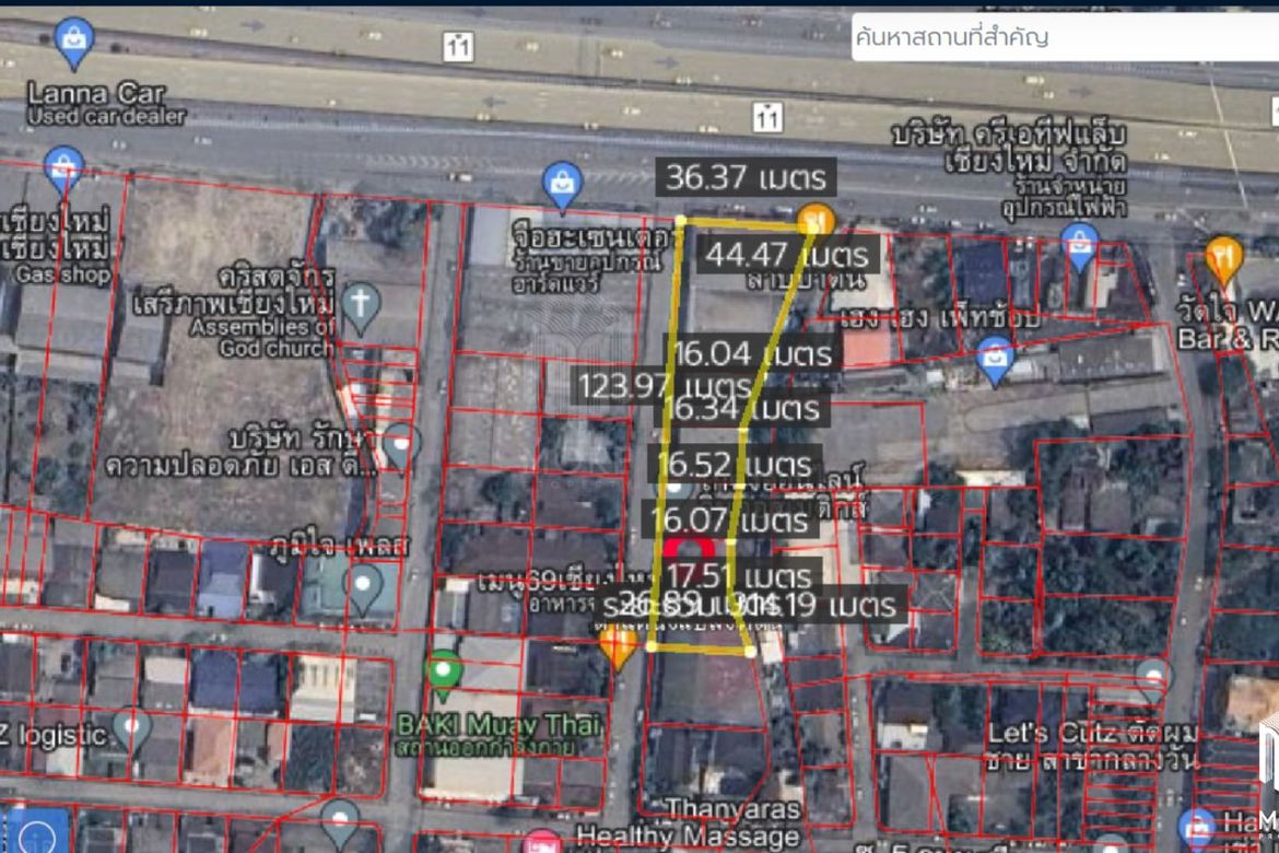 Property id158ls Land for sale in Pa Tun 1-1-44 Rai on Super Highway Road-MR-158ls