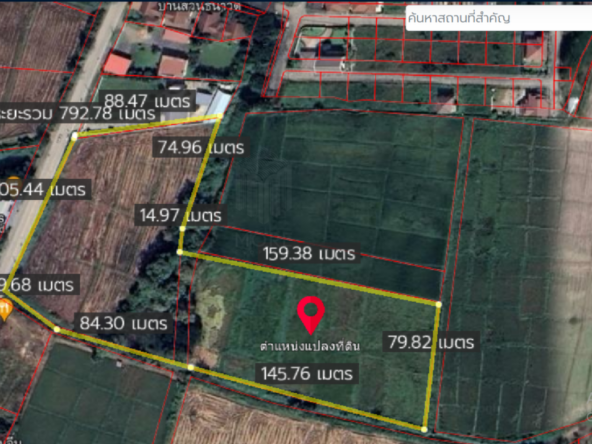 Property id024ls Land for sale in San Khum Phaeng 14-3-82 Rai  near Buak Khang Municipality-MR-024ls