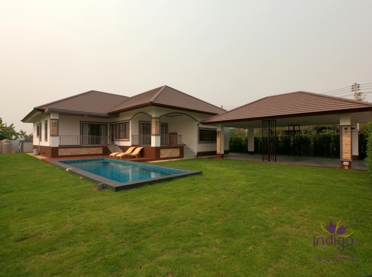 New 4 Bedroom House with Private Swimming Pool For Sale in Doi Saket Countryside. Chiang Mai.-I-3837