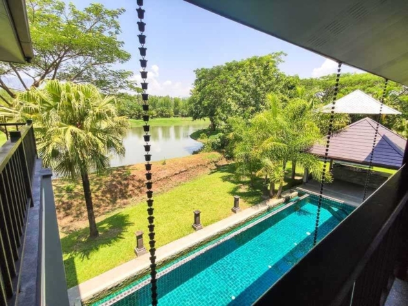 Modern Colonial LAKEFRONT Property for Sale in Maerim Chiangmai-I-3493