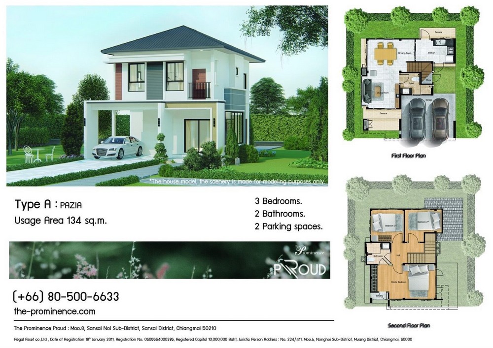 Brand new 3 Bedroom House For Sale New Project Sansai Chiang Mai-I-3536