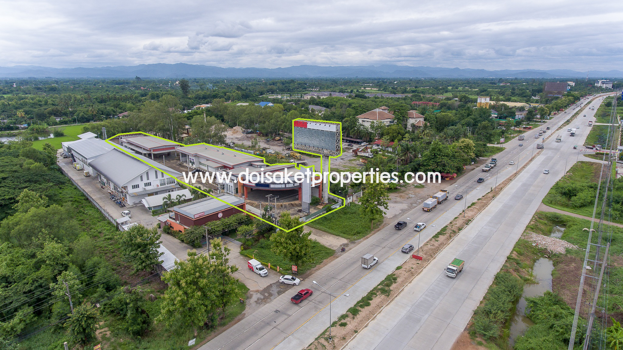 Saraphi-DSP-(CMS020-03) Large ~4 Rai Commercial Property with Direct Frontage on Route 11 Superhighway