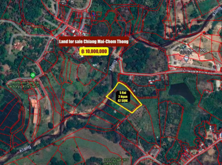 Land for Sale in Chiang Mai - 5 Rai Plot Near Mae Klang Water 10M THB-CMP-273