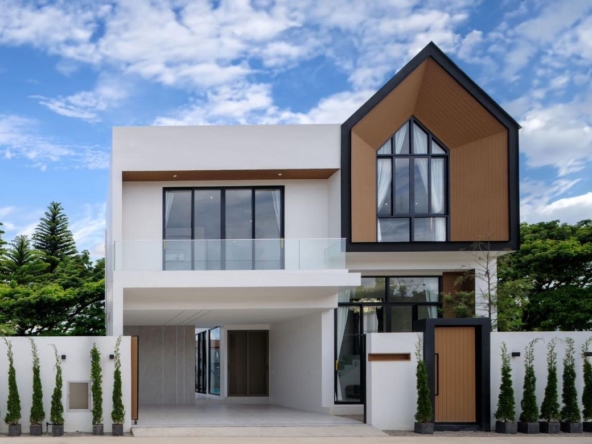 New pool villa with furniture