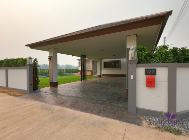 New 4 Bedroom House with Private Swimming Pool For Rent in Doi Saket Countryside. Chiang Mai.-I-3837