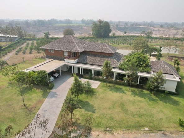 A large house on 14 rai of land for sale