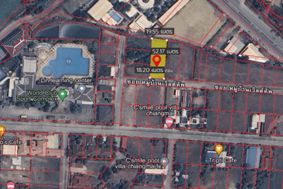 Land for sale in World Cup Village. Suitable for building a house Live or rent Didn't hear the sound of the plane