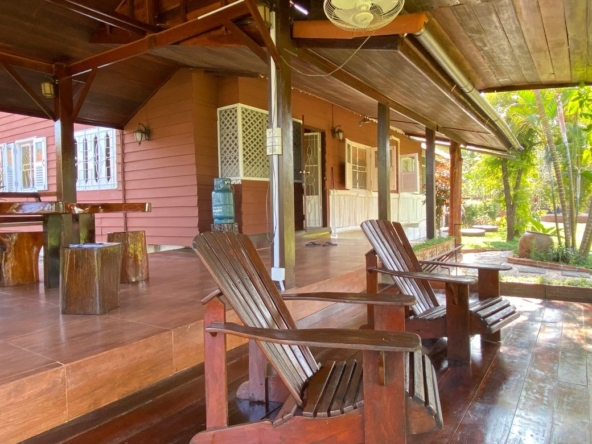 A beautiful teak wooden house for sale in Mae Taeng