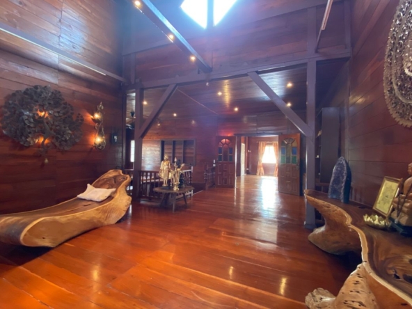 A beautiful teak wooden house for sale in Mae Taeng
