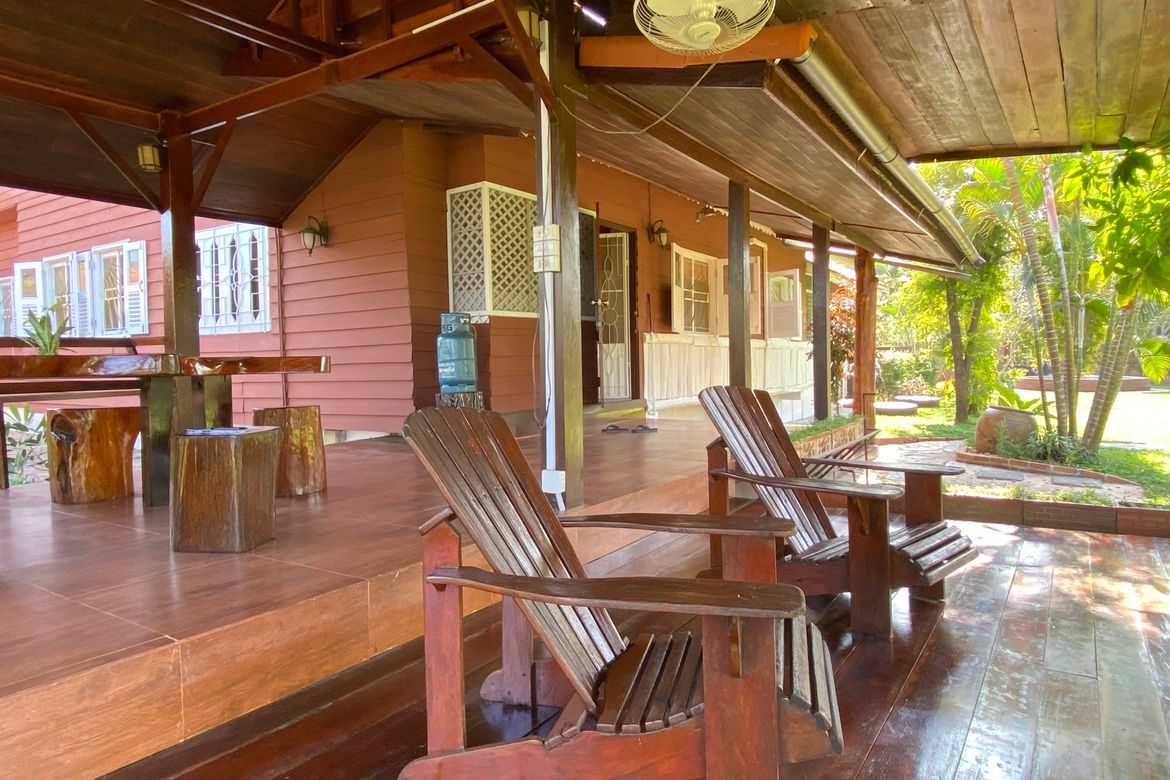 A beautiful teak wooden house for sale in Mae Taeng