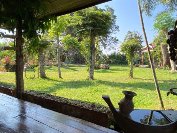 A beautiful teak wooden house for sale in Mae Taeng