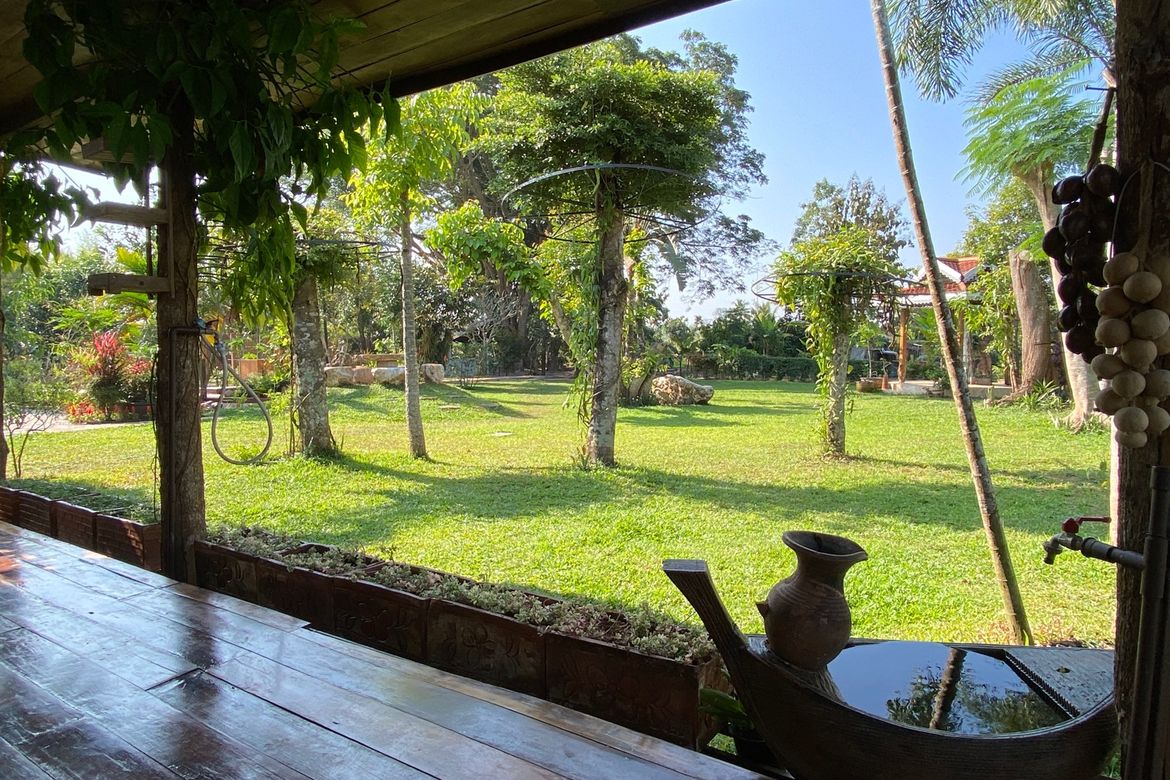 A beautiful teak wooden house for sale in Mae Taeng