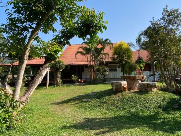 A beautiful teak wooden house for sale in Mae Taeng
