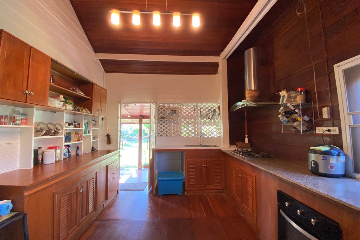 A beautiful teak wooden house for sale in Mae Taeng