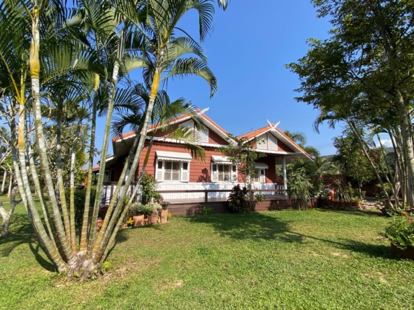 A beautiful teak wooden house for sale in Mae Taeng