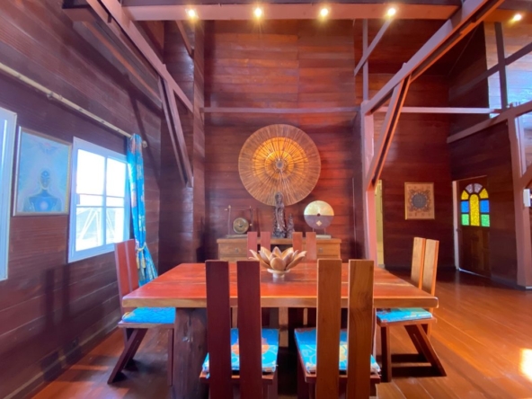 A beautiful teak wooden house for sale in Mae Taeng