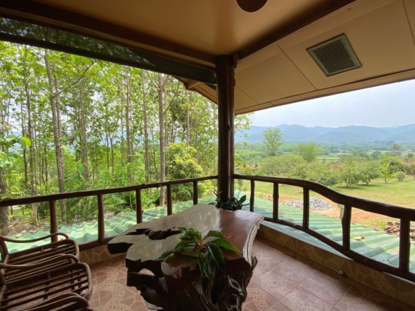 A 12 rai teakwood estate with luxury residence is for sale in Phrao area of Chiang Mai-P-PHS1127