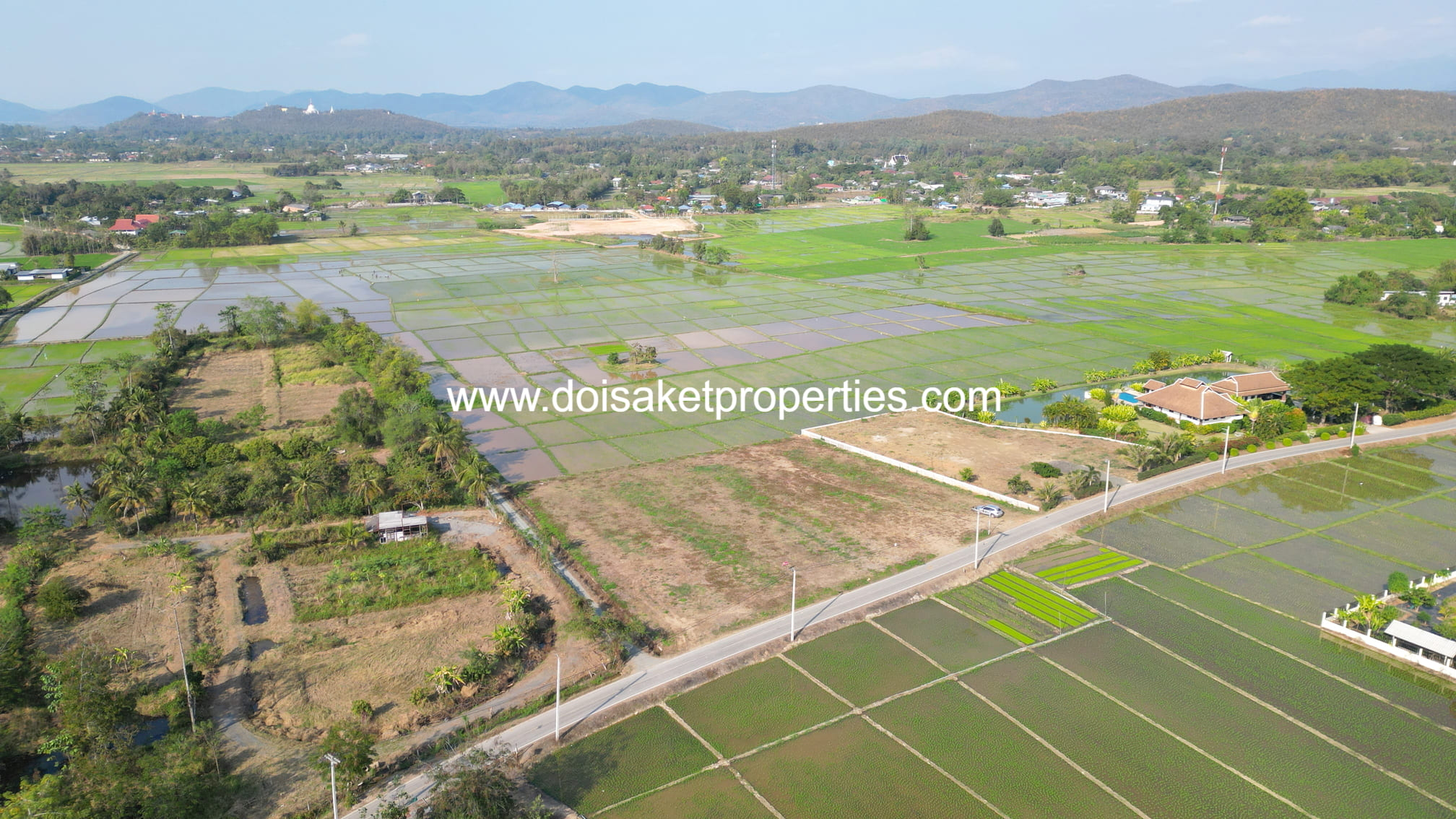 Doi Saket-DSP-(LS402-03) Scenic Plot of Land with Mountain and Rice Paddy Views in Pa Pong