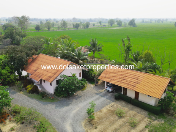 Doi Saket-DSP-(LS406-04) Peaceful 4+ Rai Plot of Land with Homes and Mountain Views for Sale in Pa Pong