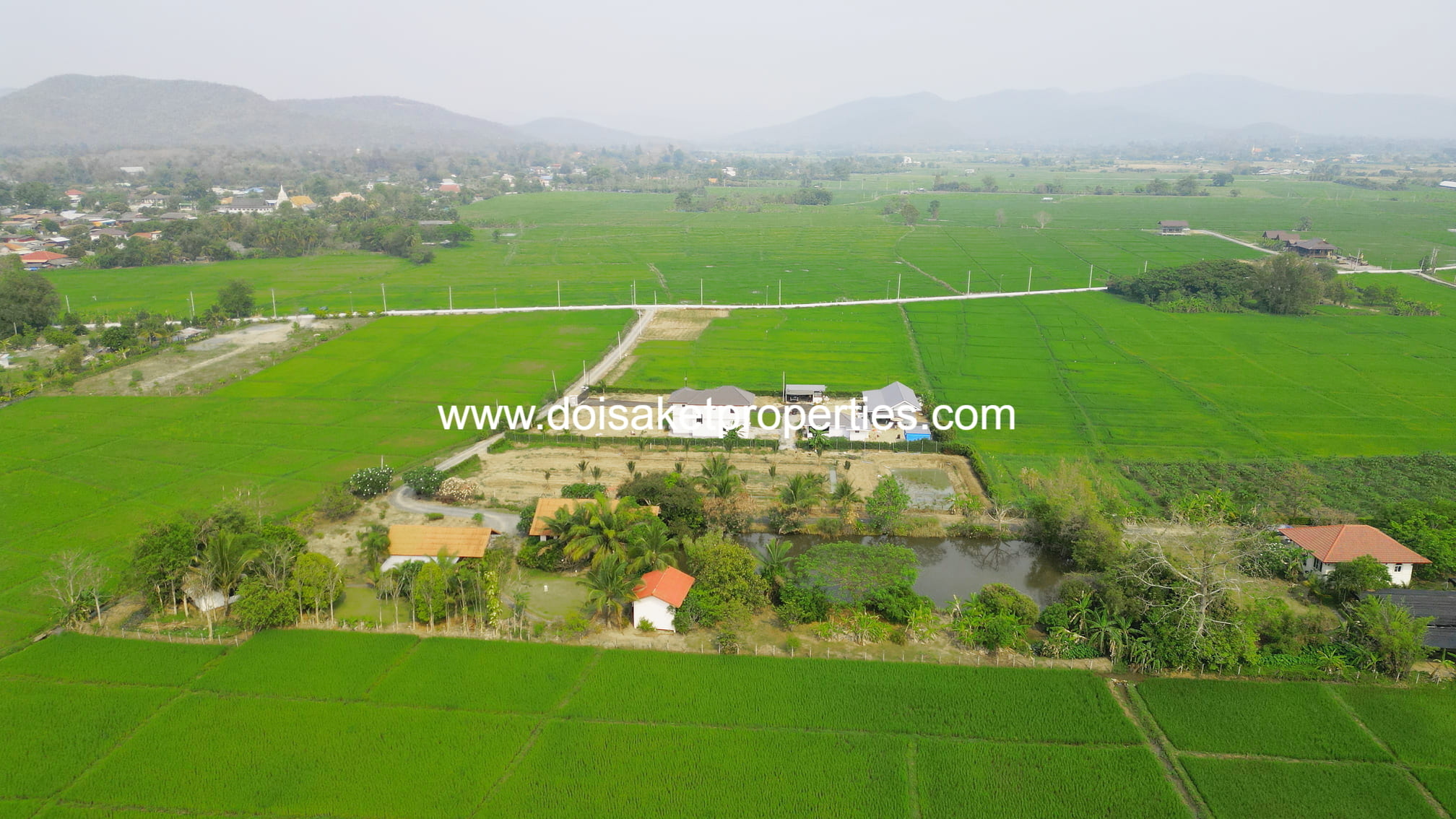 Doi Saket-DSP-(LS406-04) Peaceful 4+ Rai Plot of Land with Homes and Mountain Views for Sale in Pa Pong