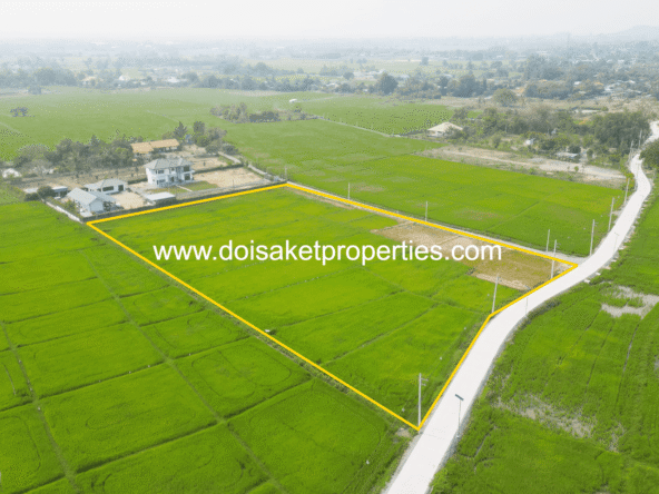 Doi Saket-DSP-(LS407-06) Scenic ~6 Rai Plot of Land with Expansive Rice Fields