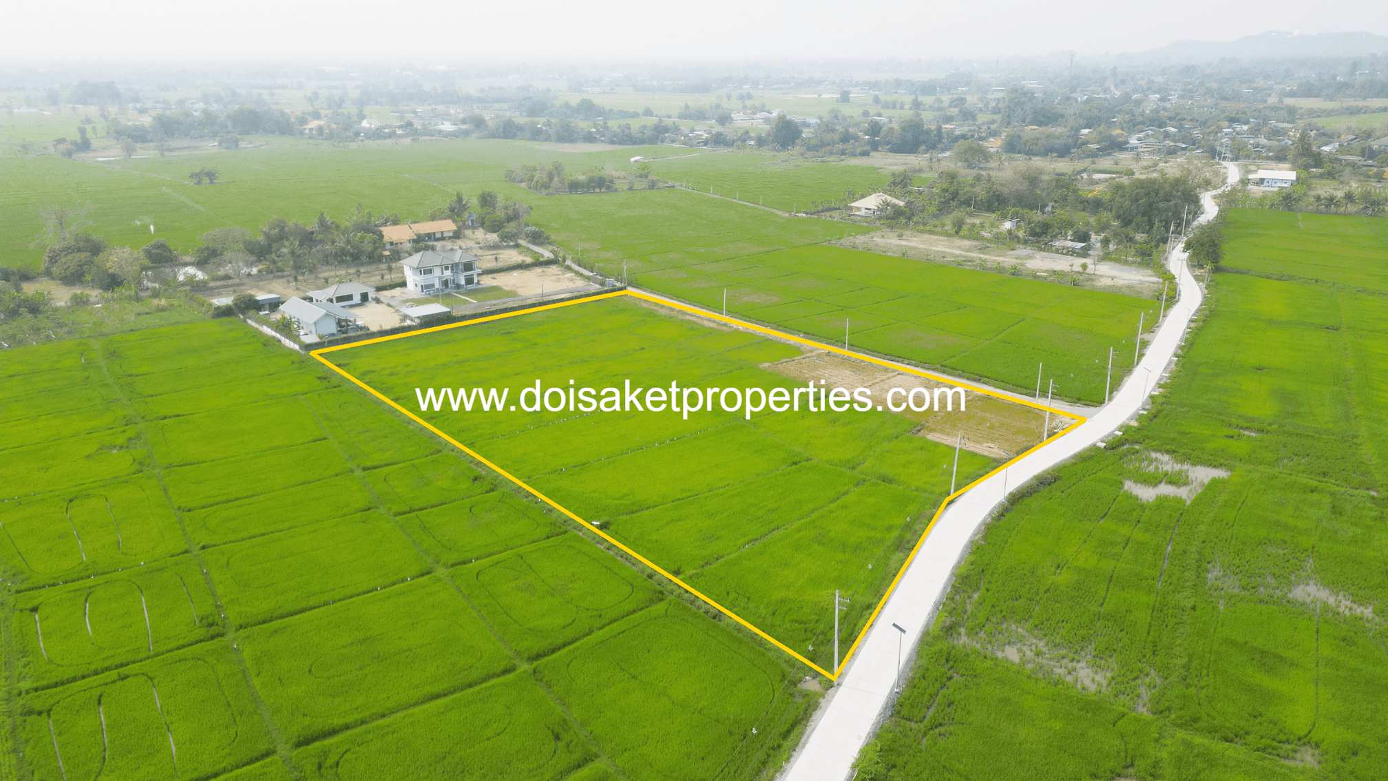 Doi Saket-DSP-(LS407-06) Scenic ~6 Rai Plot of Land with Expansive Rice Fields