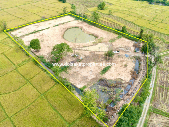 Doi Saket-DSP-(LS412-08) Scenic 8+ Rai Land in the Countryside with Mountain & Rice Field Views for Sale in Luang Nuea