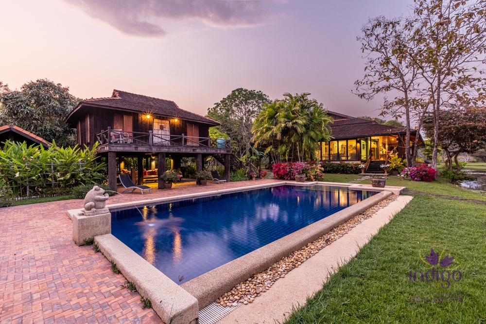 Lovely private resort style property for sale! Splendid private home that would make an ideal retreat in a peaceful location surrounded by hills and rice fields.-I-3961