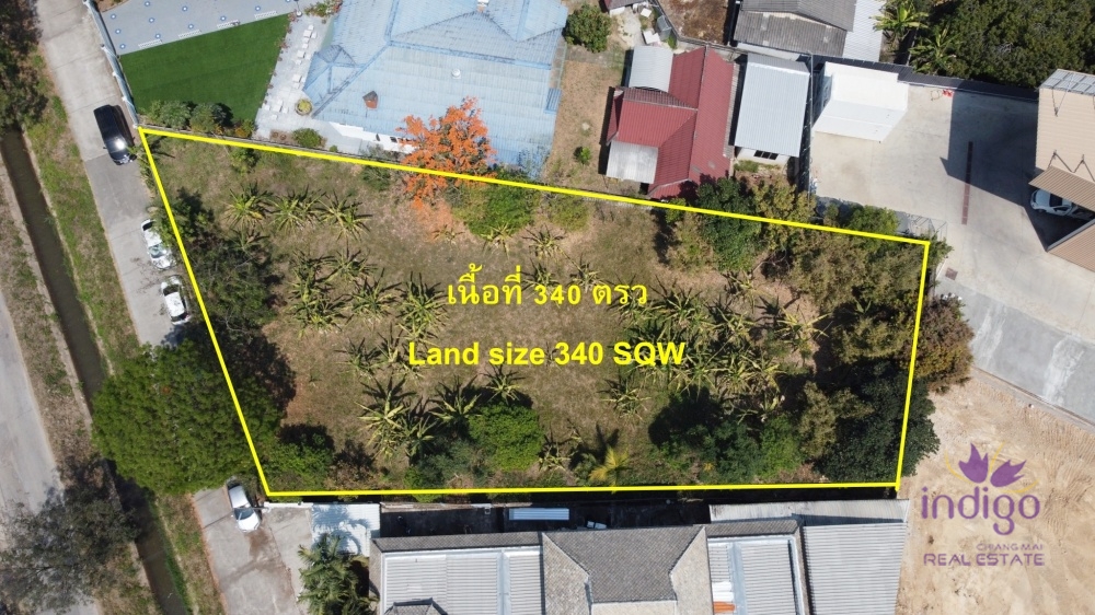 Land for sale 340 sqw only 100 m from Chiang Mai- Hang Dong Road